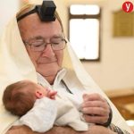 This Yom HaShoah: Holocaust survivor at bris of 49th grandchild.